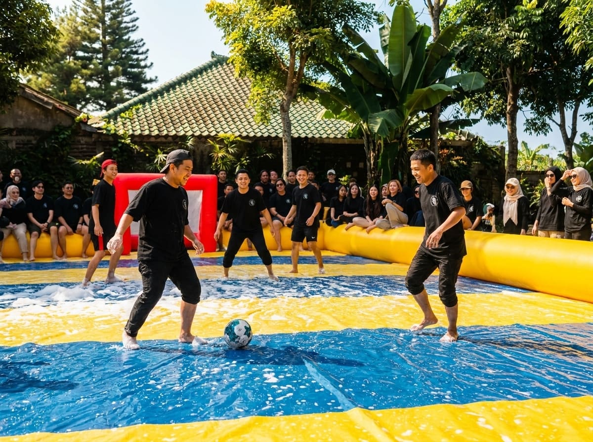 Sesi bersama seluruh kelompok pada tenda pertemuan lokasi camp